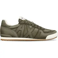 Armani Exchange A|X Armani Exchangetil kvinder. XW002794AF19687Z7016 Klassiske sneakers i læder (38.5), Fast, Blonder, Casual, Grøn