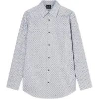 Armani Exchange A|X Armani Exchangetil mænd. XM002811AF24739F0204 Regular jacquard garnfarvet skjorte hvid (L), Casual, Bomuld, Klassisk, Lange ærmer