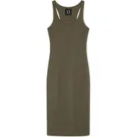Armani Exchange A|X Armani Exchangetil kvinder. XW000820AF13729U7043 Figursyet kjole grøn (S), Casual, Viscose, Uden ærmer/stropper