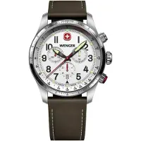 Wenger Herreur 01.0543.109 Terragraph Sølvfarvet/Læder Ø43 mm