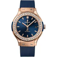 Hublot 565.OX.7180.RX.1204 Classic Fusion Blå/Gummi Ø38 mm