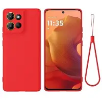 Mtp Products Motorola Moto G17 Power/G17/G15 Flydende silikone cover med håndrem - Rød