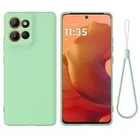 Mtp Products Motorola Moto G17 Power/G17/G15 Flydende silikone cover med håndrem - Gul
