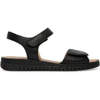 Caprice Heeled sandal, black, made of Leather without heel, Size 42