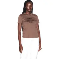 Armani Exchange A|X Armani Exchangetil kvinder. XW002334AF10358U6136 Brun boxy t-shirt (XS), Casual, Bomuld, Korte ærmer