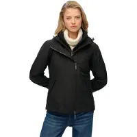 Superdry Superdrytil kvinder. W5012071A Mtn Windbreaker-jakke med hætte, sort (XXS), Casual, Genanvendt polister