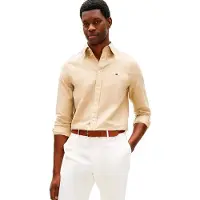 Tommy Hilfiger Linen Blend Solid T-shirt Med Lange ærmer