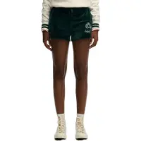 Superdry Superdrytil kvinder. W7110501A Shorts Country Club Velour grøn (M), Casual, Polyester