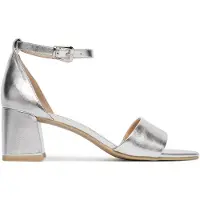 Caprice Heeled sandal, metallic, made of Leather with Trapeze heel, Size 38
