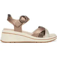 Caprice Heeled sandal, brown, made of Leather with Wedge heel, Size 39