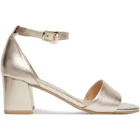 Caprice Heeled sandal, metallic, made of Leather with Trapeze heel, Size 37