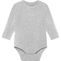 Minymo Body l/æ - Viskose - Grey Melange - - 1 år (80) - Body L/Æ