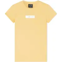 Armani Exchange A|X Armani Exchangetil kvinder. XW002327AF10358U2149 Gul strikket T-shirt (M), Casual, Bomuld, Korte ærmer