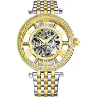 Stührling Original Dameur 3944.2 Delphi Skeletskåret/Gul guldtonet