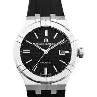 Maurice Lacroix Herreur AI6008-SS000-330-2 Aikon Sort/Gummi Ø42 mm