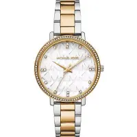 Michael Kors Dameur MK4918 Pyper Hvid/Gul guldtonet stål Ø38 mm