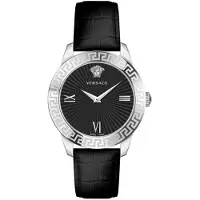 Versace Dameur VEVC00821 Greca Sort/Læder Ø38 mm