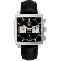 TAG Heuer Herreur CBL2113.FC6177 Monaco Sort/Læder