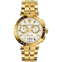 Versace Herreur VE1D01920 Aion Sølvfarvet/Gul guldtonet stål Ø45 mm