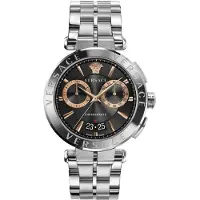 Versace Herreur VE1D02423 Aion Sort/Stål Ø45 mm