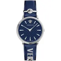 Versace Dameur VE8104222 V Circle Blå/Læder Ø38 mm