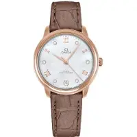 Omega Dameur 434.53.34.20.55.001 De Ville Prestige Hvid/Læder Ø34 mm