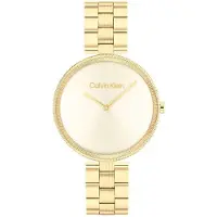 Calvin Klein CK Dameur 25100014 Gleam Champagne/Gul guldtonet stål