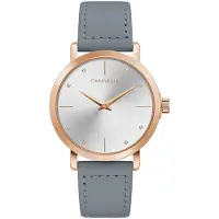 Bulova Dameur 44L257 Caravelle Sølvfarvet/Læder Ø36 mm