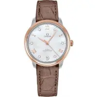 Omega Dameur 434.23.34.20.55.001 De Ville Prestige Hvid/Læder Ø34 mm