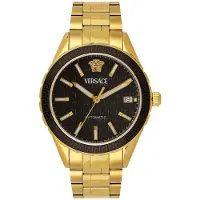 Versace Herreur VEQCA0624 Hellenyium Sort/Gul guldtonet stål Ø42 mm