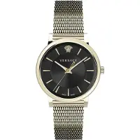 Versace Herreur VE5A00920 V Circle Sort/Gul guldtonet stål Ø42 mm