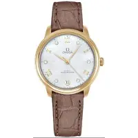 Omega Dameur 434.53.34.20.55.002 De Ville Prestige Hvid/Læder Ø34 mm