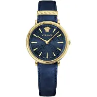 Versace Dameur VE8100419 V Circle Blå/Læder Ø38 mm