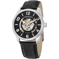 Stührling Original Herreur 649.01 Sort/Læder Ø42 mm