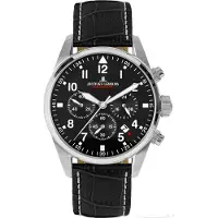 Jacques Lemans Herreur 42-2A Sport Sort/Læder Ø42 mm