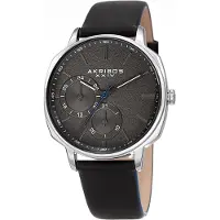 Akribos XXIV Herreur AK1022SSBK Multi-Function Sort/Læder Ø42 mm