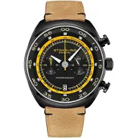 Stührling Original Herreur 1000.05 Monaco Sort/Læder Ø44 mm