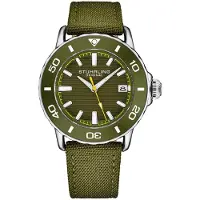 Stührling Original Herreur 4041.2 Explorer Grøn/Læder Ø40 mm