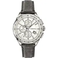 Versace Herreur VEBJ00118 Glaze Sølvfarvet/Læder Ø44 mm