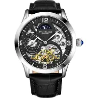 Stührling Original Herreur 3921.1 Legacy Sort/Læder Ø44 mm