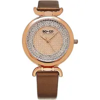 So & Co New York Dameur 5264.3 SoHo Rosa guldfarvet/Satin Ø38 mm