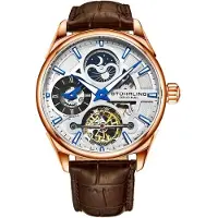 Stührling Original Herreur 3918.4 Legacy Sølvfarvet/Læder Ø42.5 mm