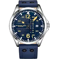 Stührling Original Herreur 3916.4 Aeronaut Blå/Læder Ø43 mm