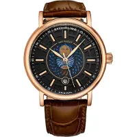Stührling Original Herreur 899.05 Duet Sort/Læder Ø42 mm