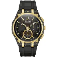 Bulova Herreur 98A328 Curv Brun/Gummi Ø44 mm