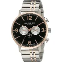 Akribos XXIV Herreur AK782TTR Multi-Function Sort/Rosaguldtonet stål