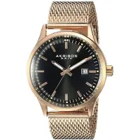 Akribos XXIV Herreur AK901RGB Sort/Rosaguldtonet stål Ø42.5 mm