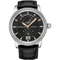 Stührling Original Herreur 788.05 Classic Sort/Læder Ø45 mm