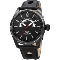 Akribos XXIV Herreur AK850BK Sort/Læder Ø46 mm