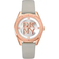 DKNY Dameur DK1L016L0035 Chambers Midi Sølvfarvet/Læder Ø34 mm